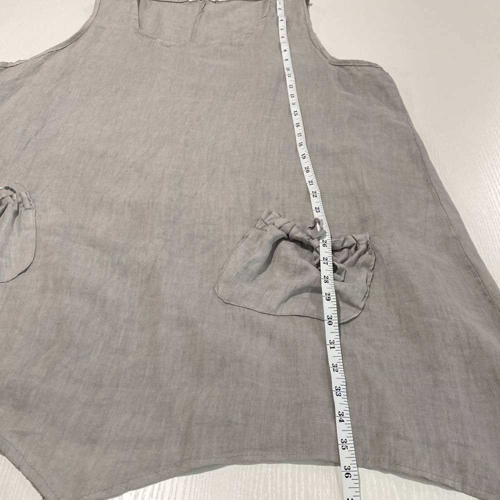 Emporium 100% linen made in Italy tunic dress. Soft grey - Picture 9 of 11